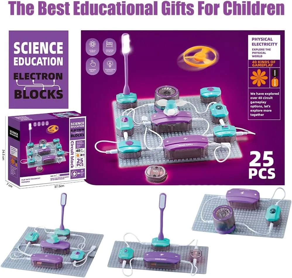 25Pcs Science Experiments Circuit Board Kit