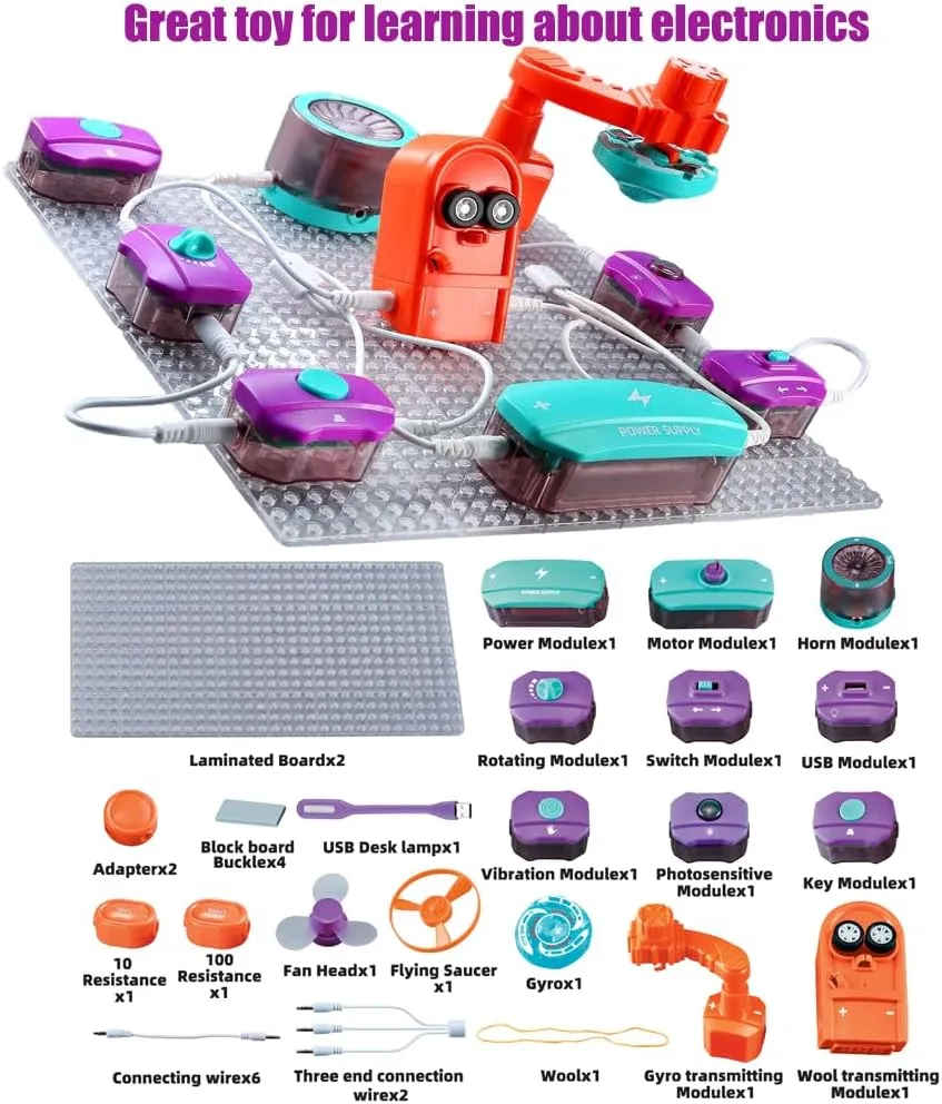 34Pcs Science Experiments Circuit Board Kit