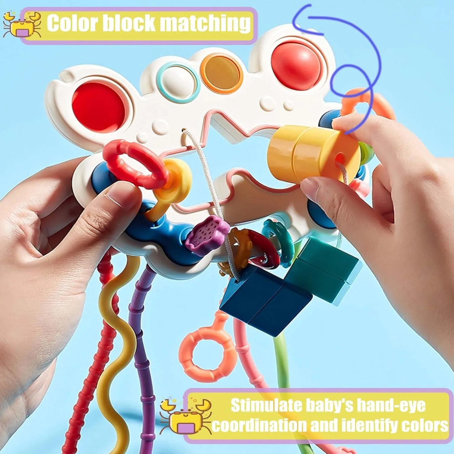 5 in 1 Pull String Motor Skills and Sensory Activity Toy - 861