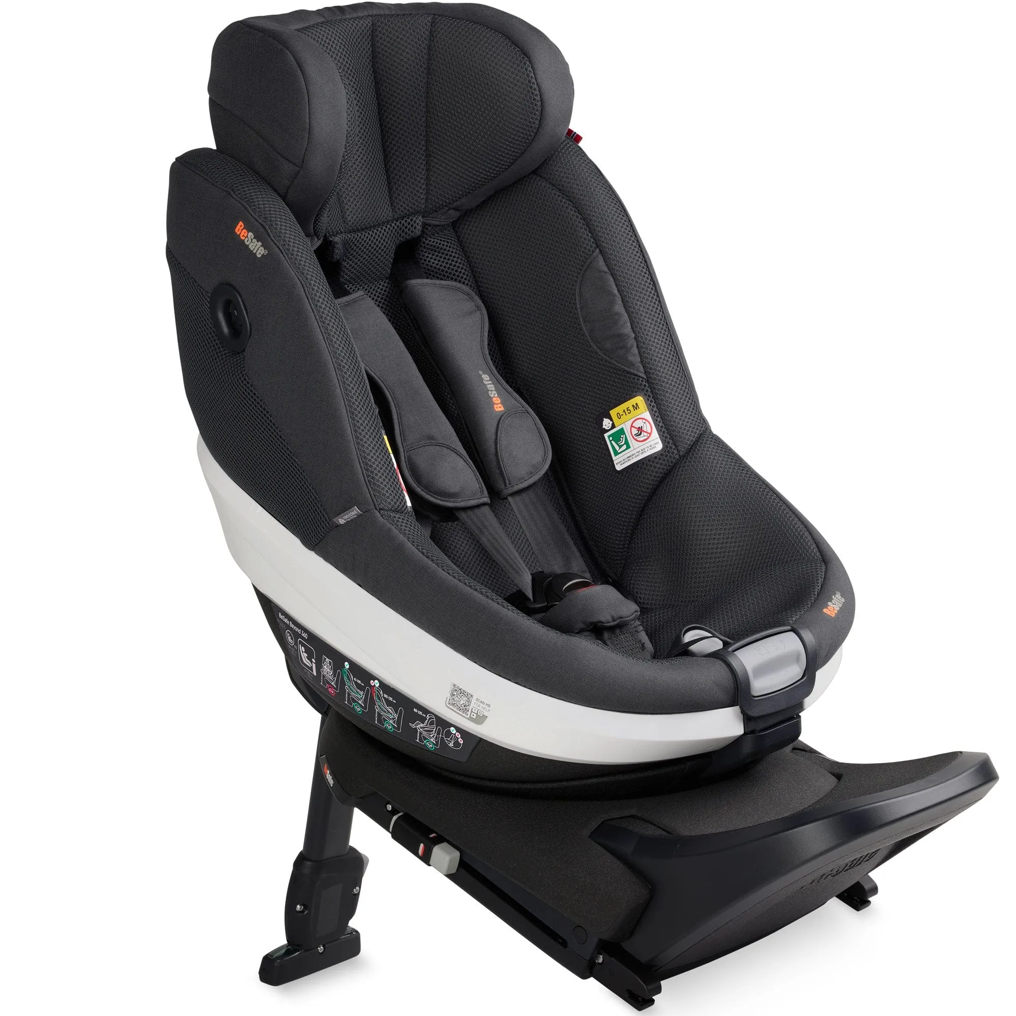 BeSafe Beyond Car Seat & Base Bundle in Anthracite Mesh