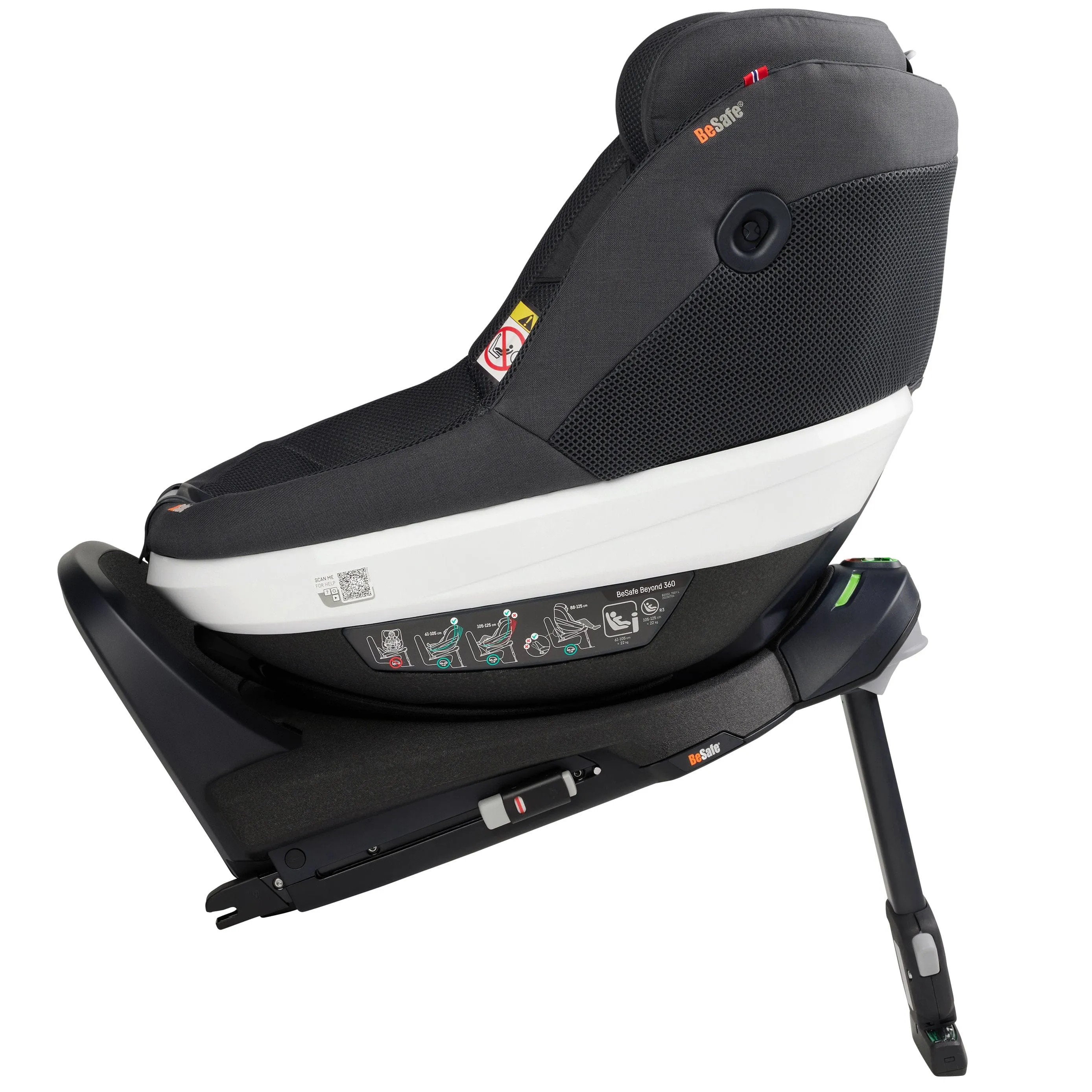 BeSafe Beyond Car Seat & Base Bundle in Anthracite Mesh