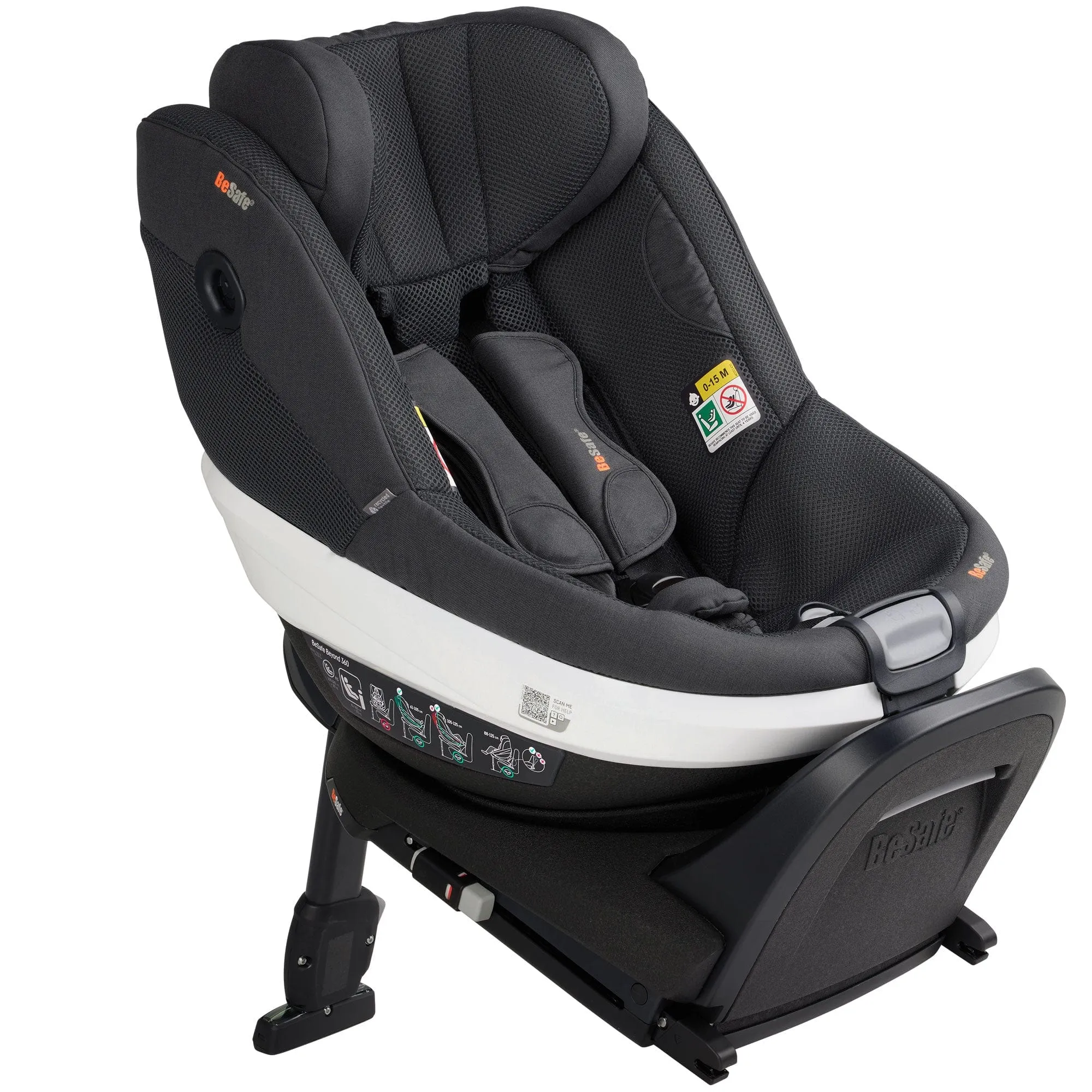 BeSafe Beyond Car Seat & Base Bundle in Anthracite Mesh
