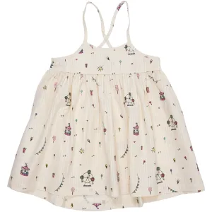 Copenhagen Colors Cream Tivoli Print Printed Strap Dress