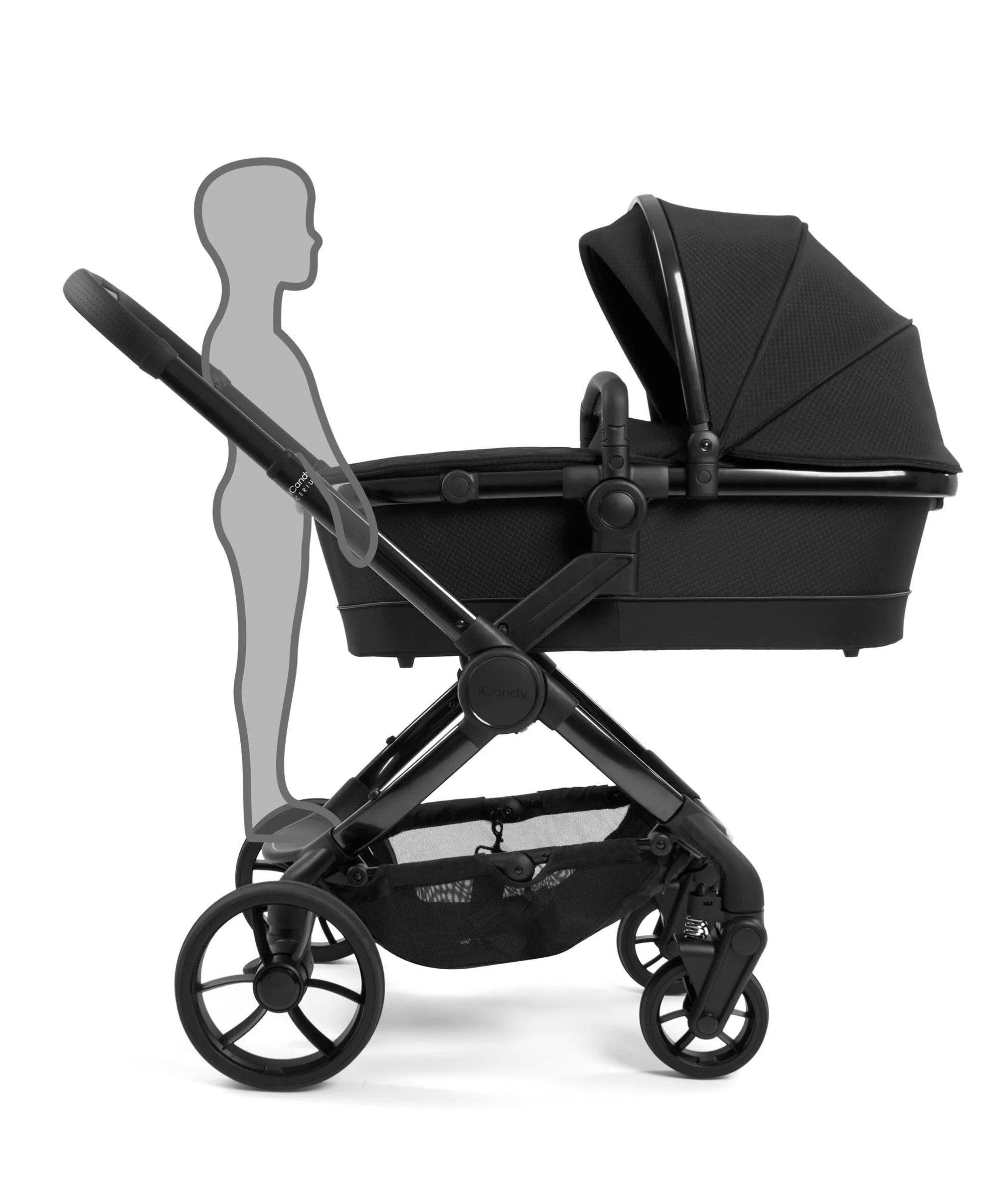 iCandy Peach 7 Designer Collection Cerium - Pushchair Bundle with Cloud T Car Seat & Base - Black