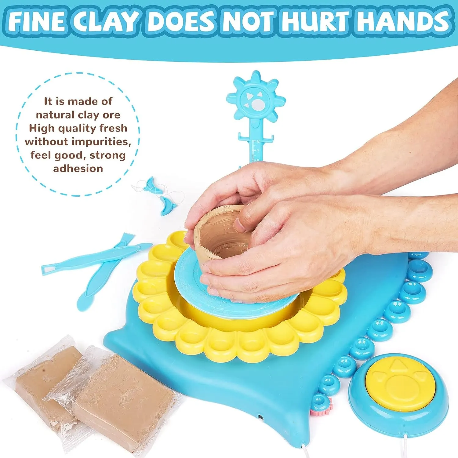 Kids Pottery Wheel Kit-Blue