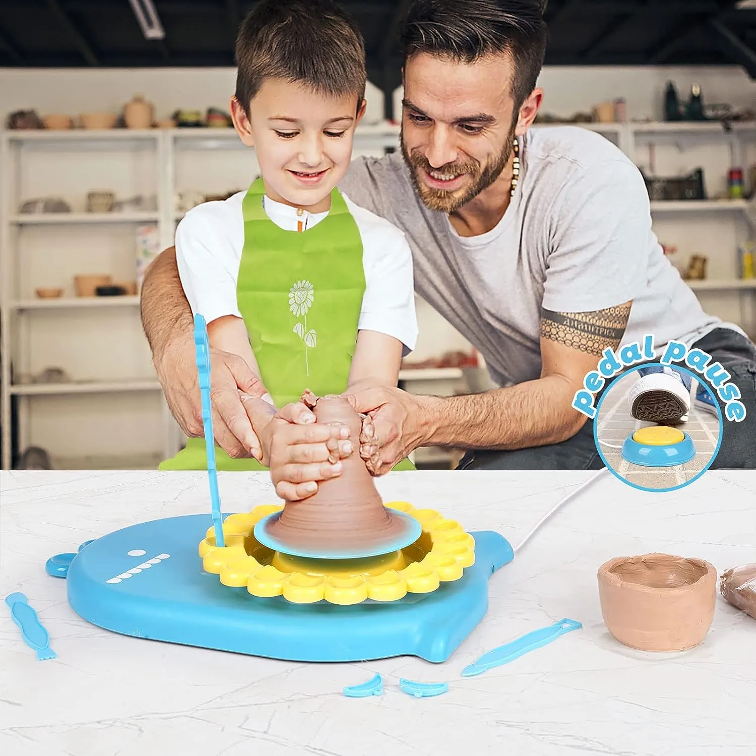 Kids Pottery Wheel Kit-Blue