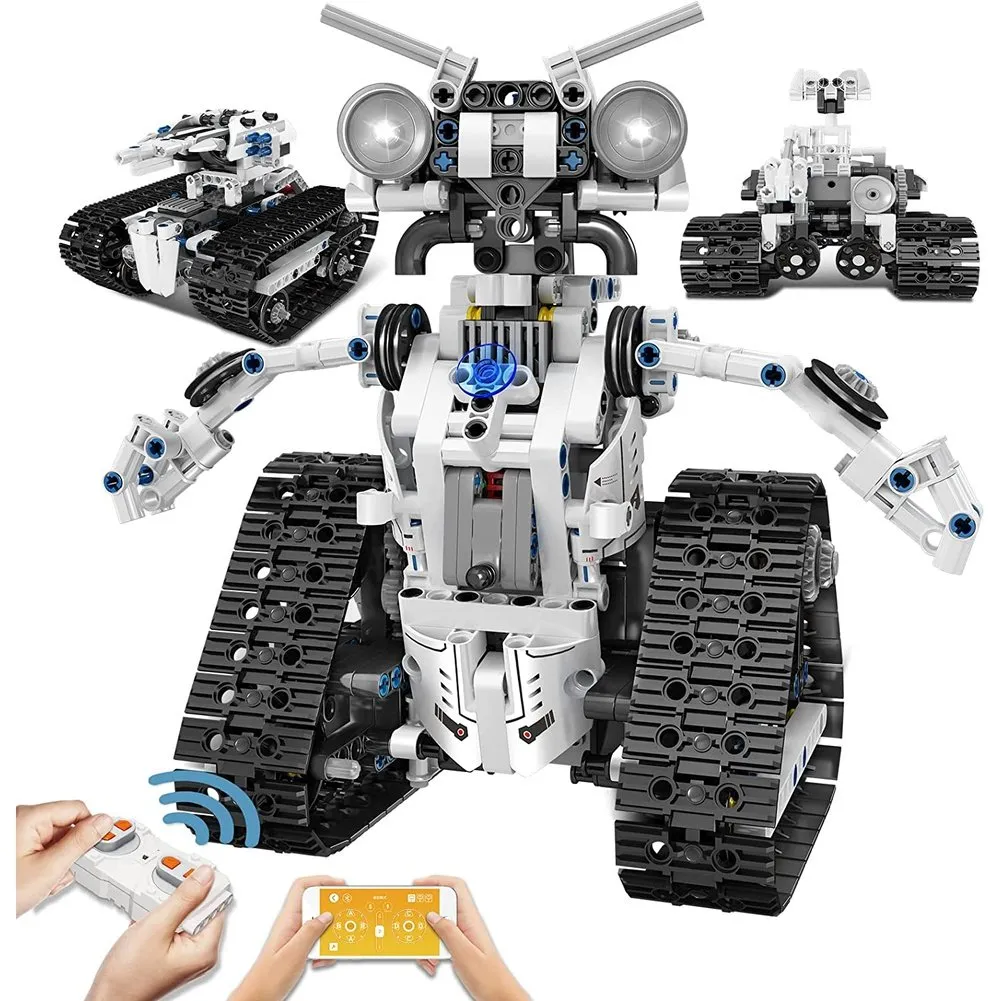 MOC  Compatible  MK 15046 Technical Building Block APP Remote Control Transbot Robot 3 In 1 Model MOC Bricks Kids DIY Toys