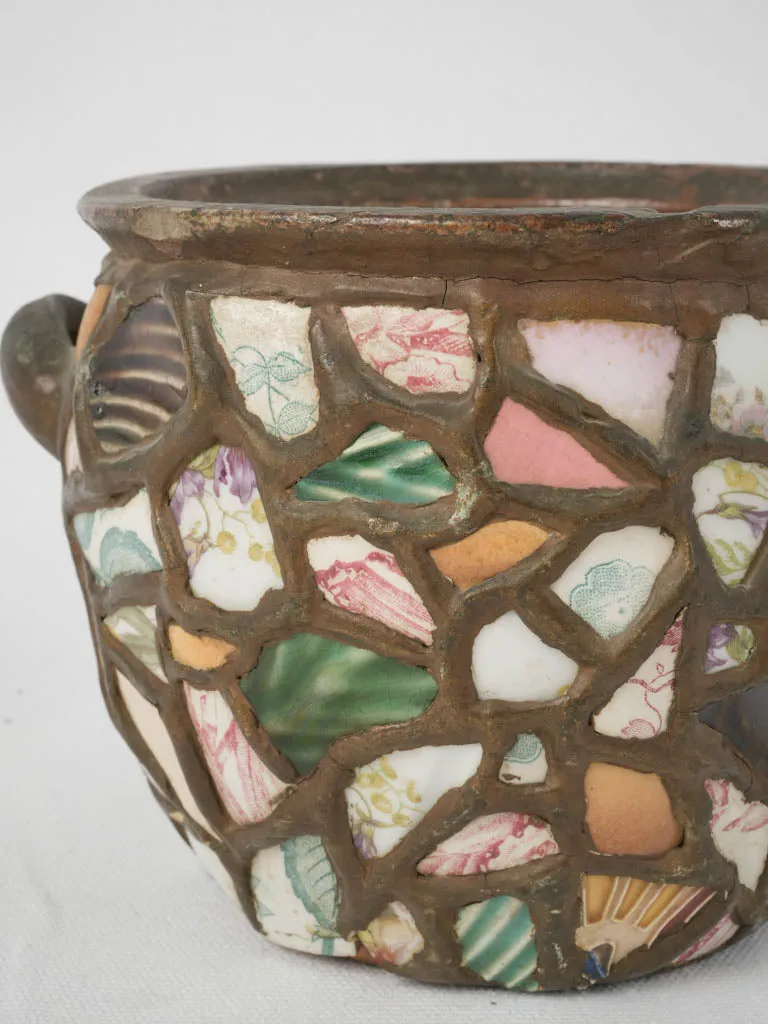 Pique Assiette mosaic cachepot 19th century 5"