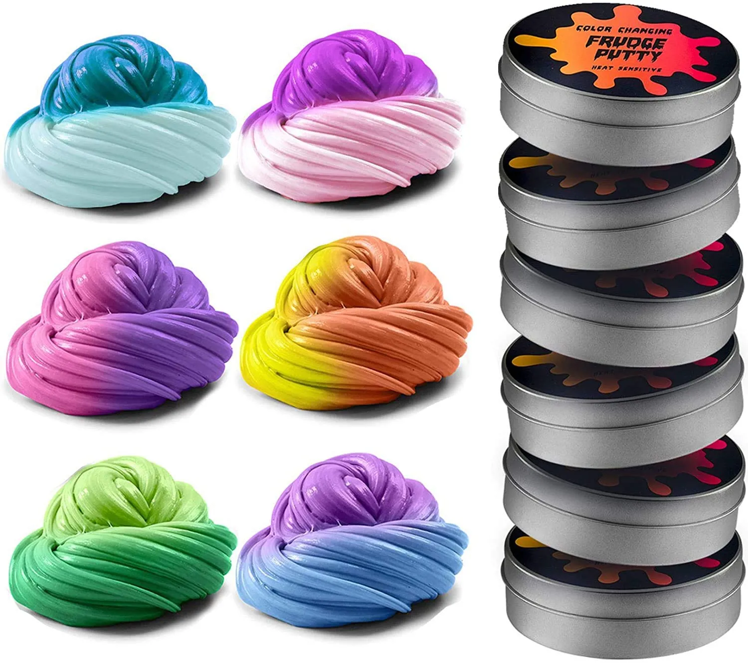 Squeeze Craft Color Changing Frudge Putty Heat Sensitive - 4 Pack Slime Putty - 2 Oz Per