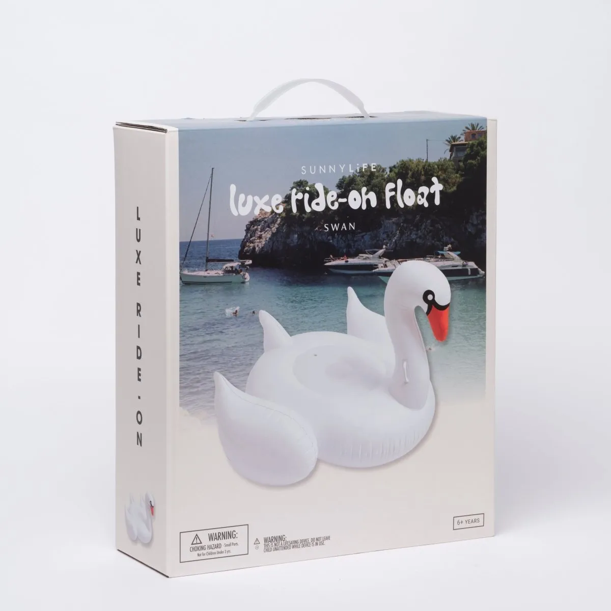 SUNNYLiFE White Color Inflatable Luxe Ride-On Float Swan