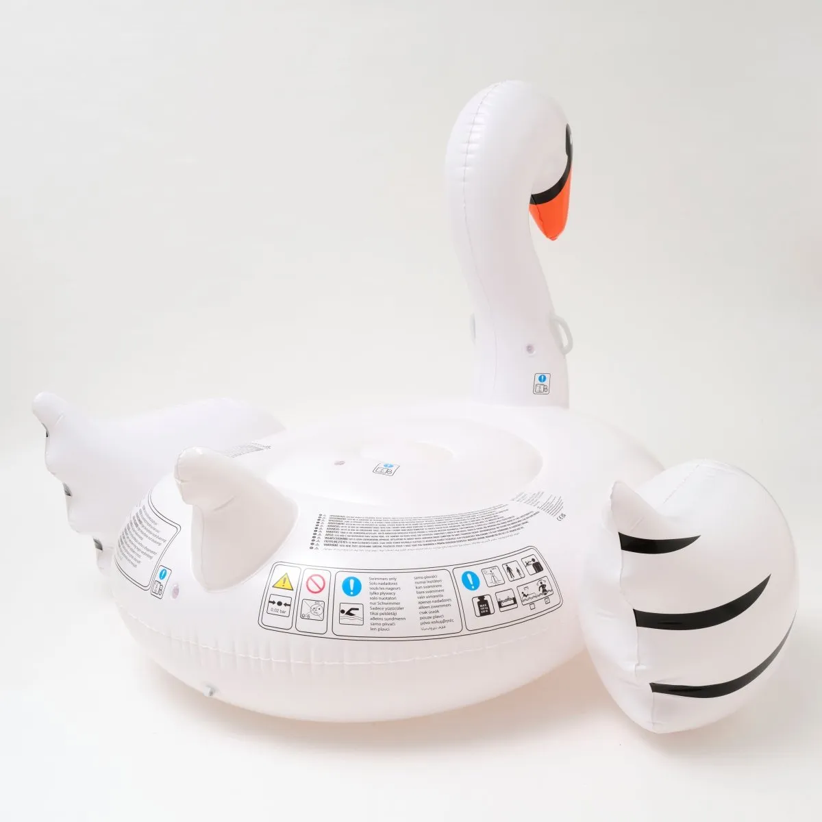 SUNNYLiFE White Color Inflatable Luxe Ride-On Float Swan